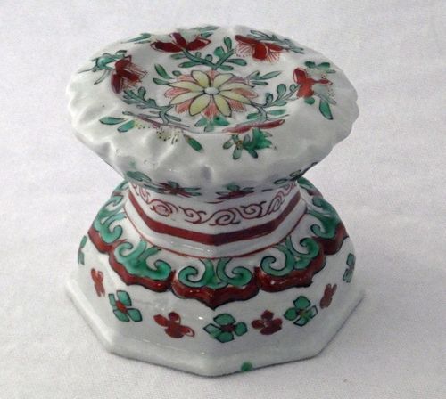 Chinese 17th Century Porcelain Molded Wucai Salt