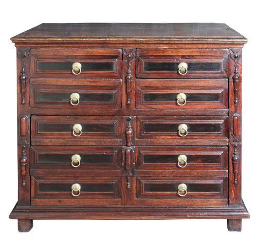 Charles II Moulded Front Oak Chest of Drawers