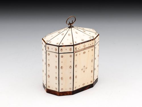 Ivory and Gold Tea Caddy