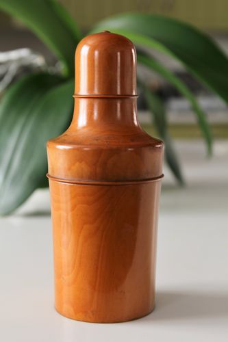 19th Century Treen Bottle Holder with Bottle