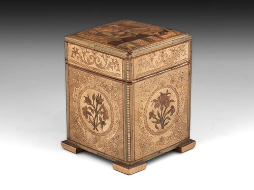 Antique Straw Work Tea Caddy
