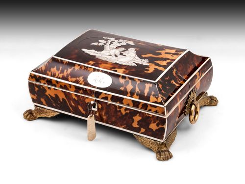 Regency Tortoiseshell & Silver Sewing Box