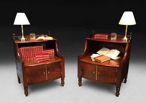 A Very Close Pair Of Regency Mahogany Bedside Cabinets