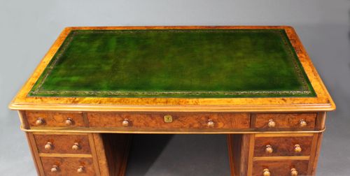 Walnut pedestal desk