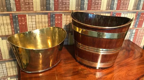 George III Brass Bound Mahogany Oyster Bucket