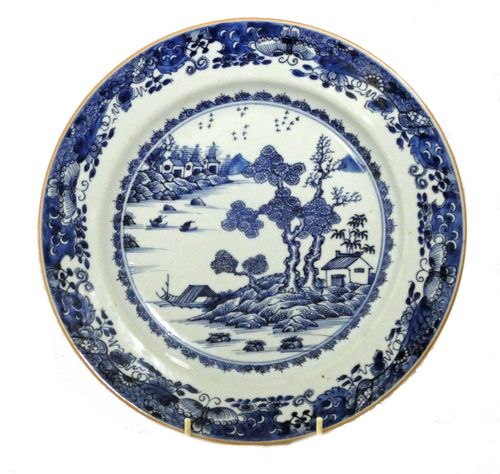 Qianlong Chinese 18th Century Blue and White Charger