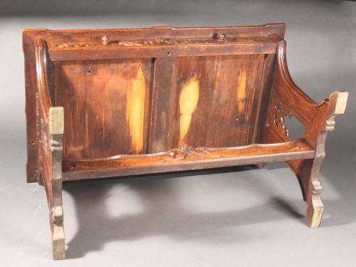 Neo-Gothic carved oak writing table