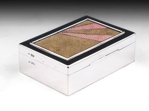 Sterling Silver Shagreen Cigar Box