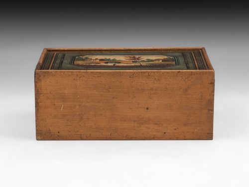 Antique Tunbridge Ware Painted Sewing Box
