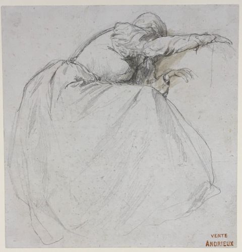 Clement Auguste Andrieux - Grief - pencil drawing
