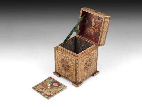 Antique Straw Work Tea Caddy