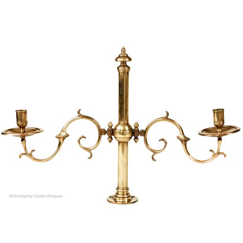 Pair of Fixed Brass Candelabra by Tonks of Birmingham
