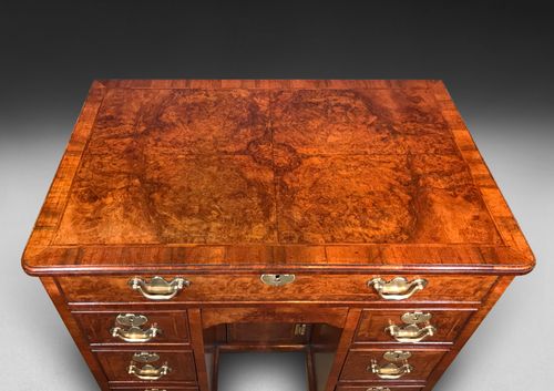 George II Burr Walnut Kneehole Desk