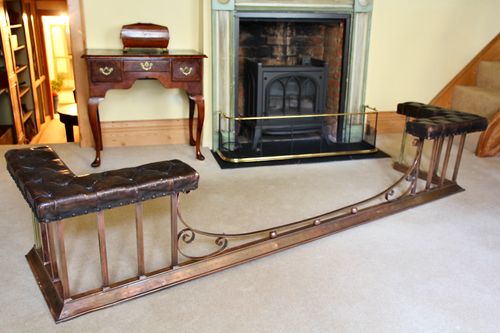 Late 19th Century Copper & Leather Club Fender