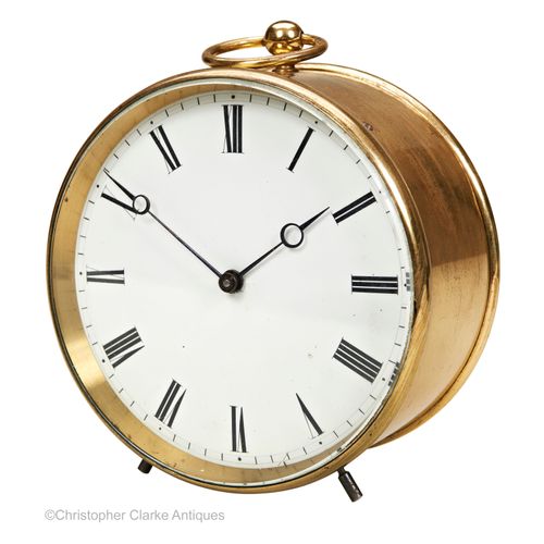 Cased Travel Drum Clock By Pierret