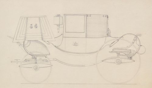 Carriage Design by Samuel Hobson, watercolour and ink