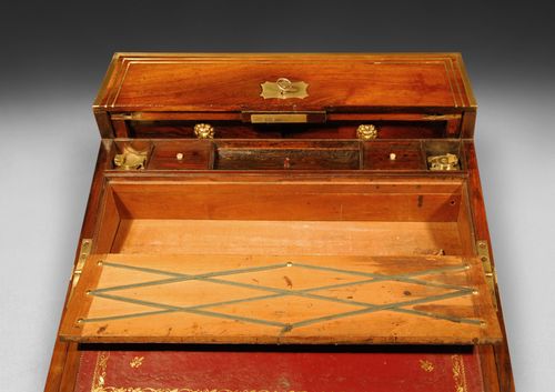 Regency Rosewood and Brass Inlaid Campaign Rising Writing Slope