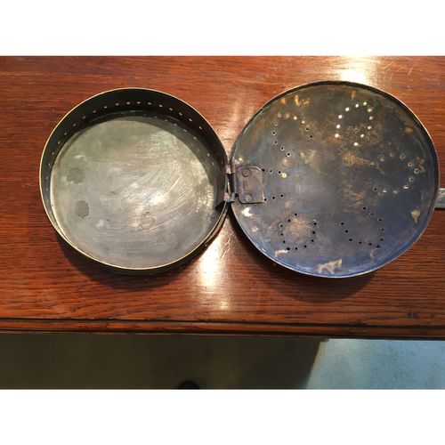 A Victorian Brass and Iron Chestnut Roaster