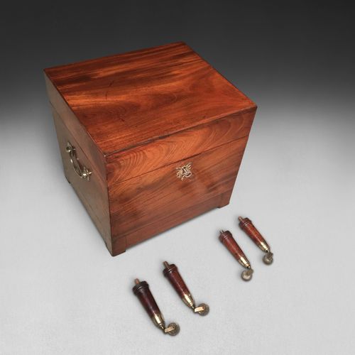 Early 19th century mahogany rectangular Campaign Cellarette