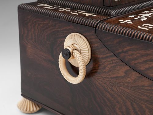 Antique Rosewood Piano Sewing Jewellery Table Cabinet
