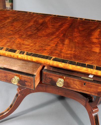 Regency pair of card tables with matching sofa table