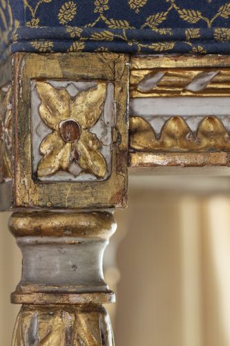 6 Antique Gilt and Upholstered Dining Chairs