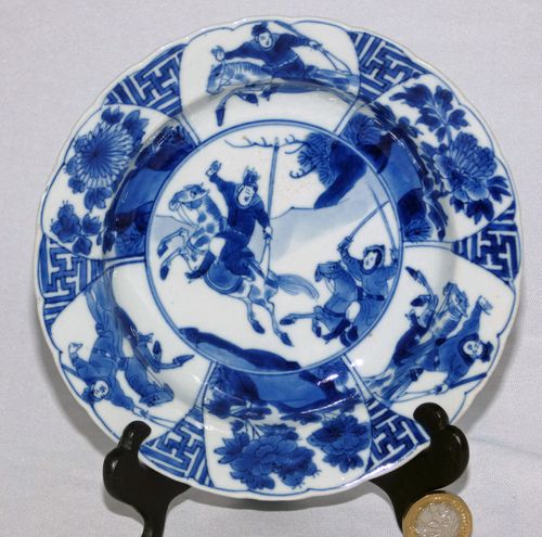 Kangxi Mark and Period Blue and White Klapmutts Plate
