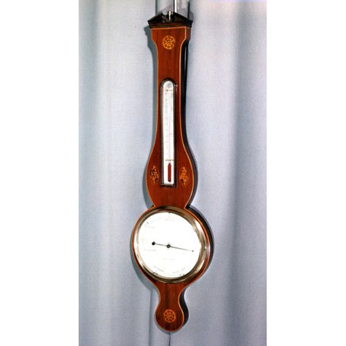 George III Mahogany & Inlaid Wheel Barometer