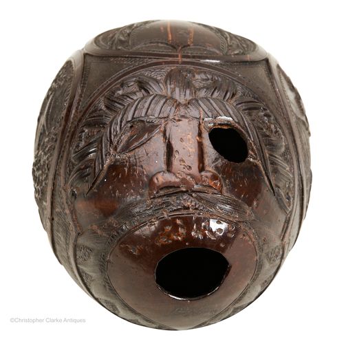 Coconut Carved Bugbear Flask