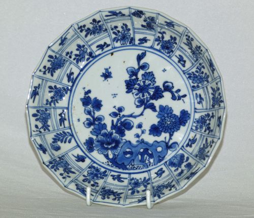 Kangxi Molded Blue and White Plate