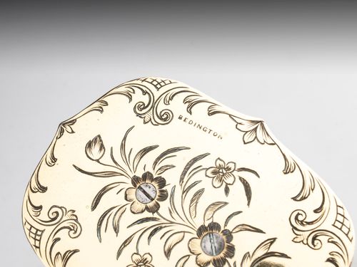 Antique Brass Engraved Pietra dura Postal Scales