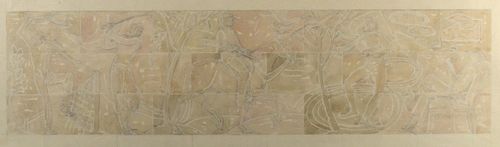 Gilbert Ledward, RA - Design for Decorative Frieze at Eltham Palace - watercolour