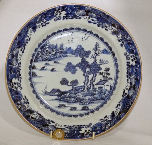 Qianlong Chinese 18th Century Blue and White Charger