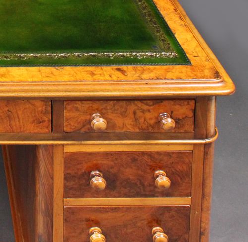 Walnut pedestal desk