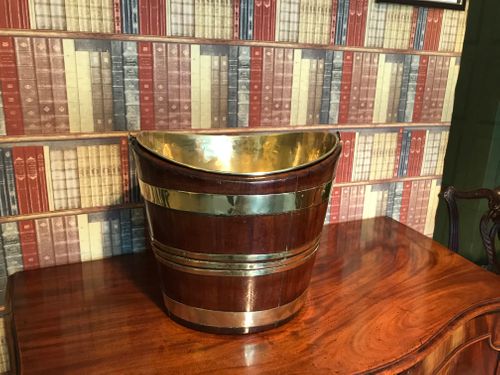 George III Brass Bound Mahogany Oyster Bucket