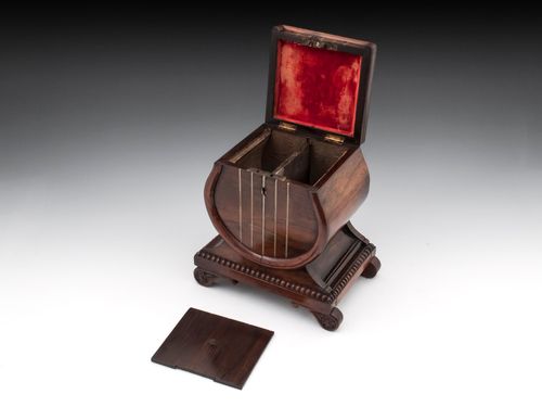Rosewood Lyre Tea Caddy
