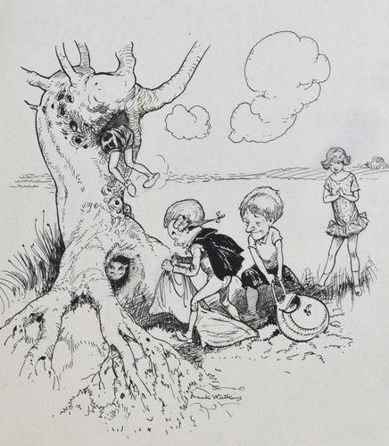 Frank Watkins - Putting the Cat in the Bag - original illustration