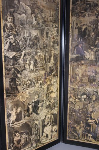 Victorian Decoupage Reversible 3-Fold Screen