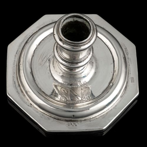 A little 17th century silver Spanish night light Candlestick