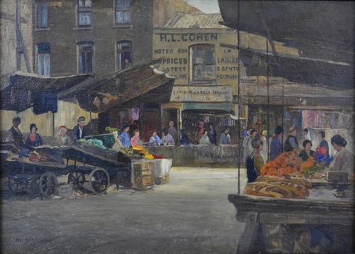 Rex Vicat Cole - Petticoat Lane - oil on panel
