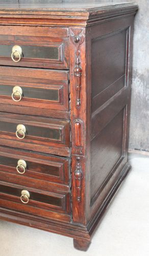 Charles II Moulded Front Oak Chest of Drawers