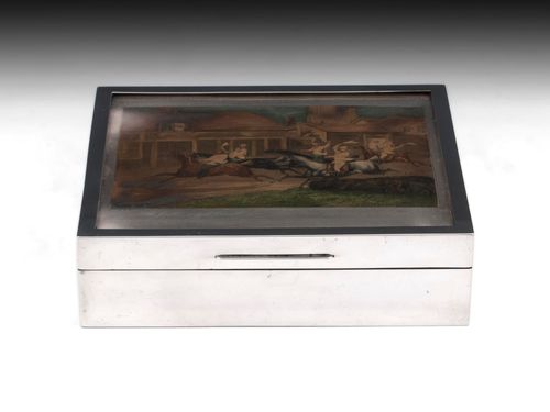 Silver Cigar Box "The First Steeple-Chase on Record"