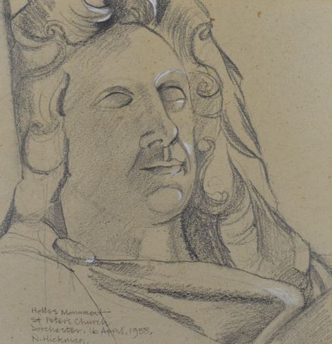 Neville Hickman - Monument to Denzil Holles - drawing