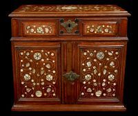 A Walnut table cabinet, English c.1670