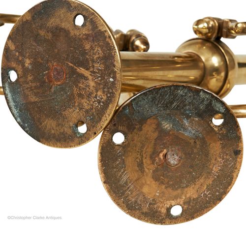 Pair of Fixed Brass Candelabra by Tonks of Birmingham