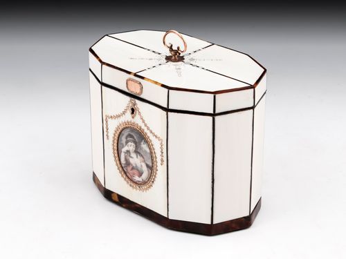 Ivory & Tortoiseshell Tea Caddy