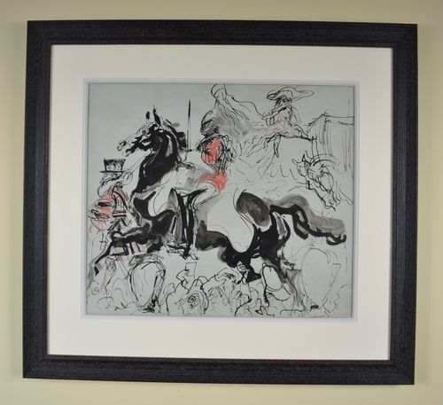 Feliks Topolski - Coronation Lifeguard Escort - watercolour