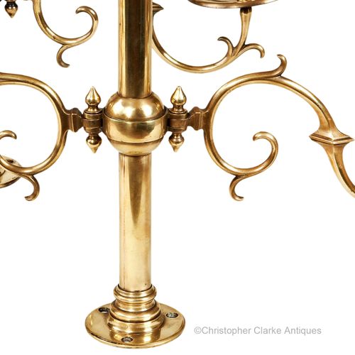Pair of Fixed Brass Candelabra by Tonks of Birmingham
