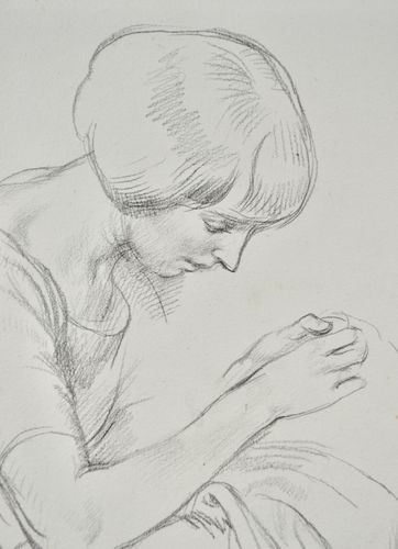 Randolph Schwabe - Birdie Sewing - Pencil