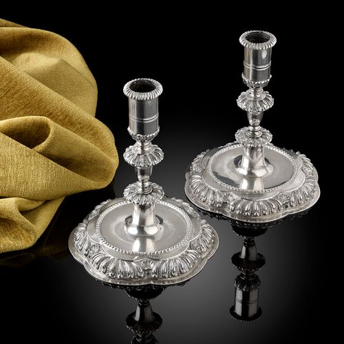 A fine pair of Baroque silver Candlesticks